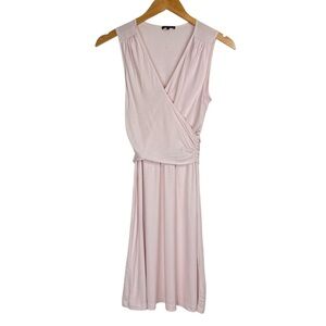 NWOT Theory Faux Wrap Crossover Mini Dress Sz Small Pink Modal